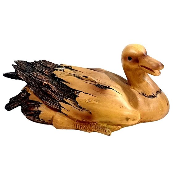 unknown Other - Rustic Decoy Duck Statue Sculpture Lodge Farmhouse Decor Faux Wood Drift…